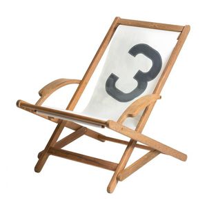 yacht sun lounger / folding / teak