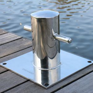 dock mooring bitt / for boats / single / stainless steel