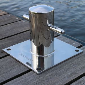 dock mooring bitt / for boats / single / stainless steel