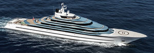 cruising luxury mega-yacht