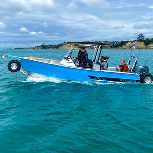 Classic Accessories Stellex Center Console Style Boat with T-Top Roof, 22'-24'L, 116 inch Beam W, Model F, Blue