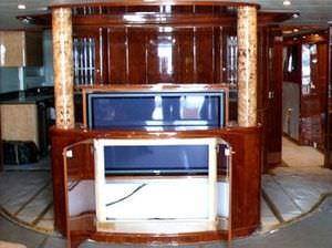 yacht TV storage unit