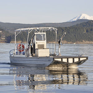 Line-handling boat - V BARGE 25' - Workskiff Inc - outboard / aluminum