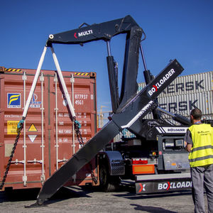 handling trailer / container / for terminals / side-lift