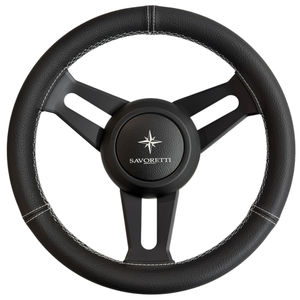 leather-covered boat steering wheel 1