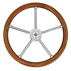 mahogany power boat steering wheel 1