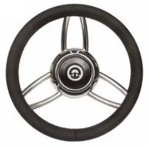 Riviera Nero Black 350mm Hard Grip Boat Steering Wheel 