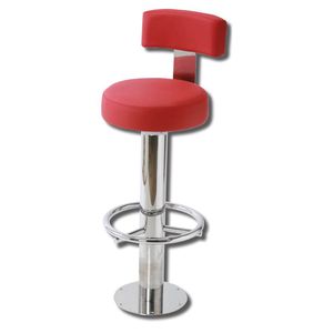 yacht bar stool / polished stainless steel / round base