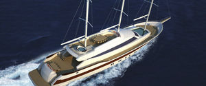cruising sailing super-yacht / motorsailer / with enclosed cockpit