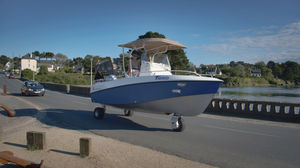 amphibious center console boat