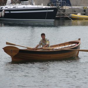 classic open sailboat