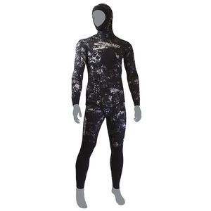 Spearfishing wetsuit - Fusion Skin red - EPSEALON - long-sleeve / with hood  / two-piece