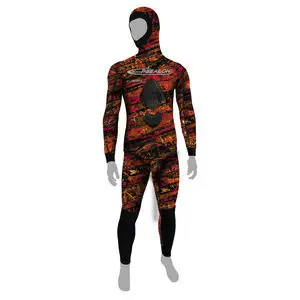 Epsealon Fusion Red 5mm ウェットスーツ新品　上下セット Spearfishing wetsuit - Red fusion - EPSEALON - long-sleeve / with