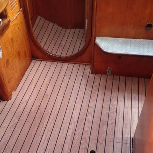 Synthetic teak floor covering - Carpet - Deckfab - for yacht / for boat / for sailboats