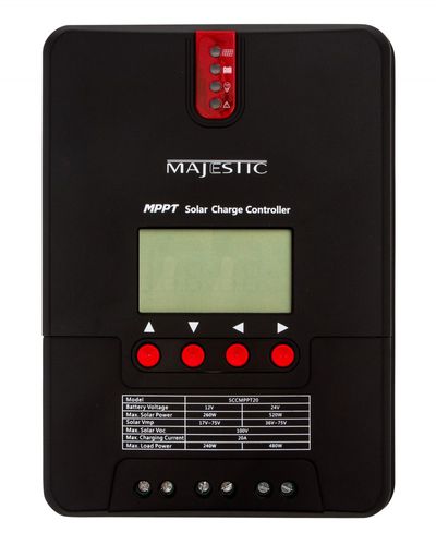 Solar panel charge controller - SCCMPPT20 - Majestic - for battery / for boat / digital display