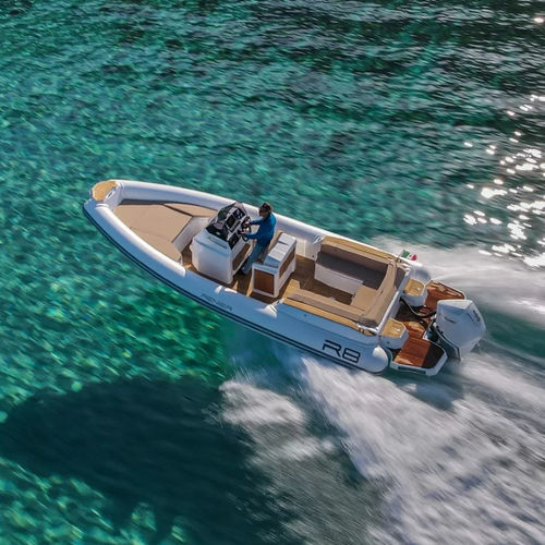 Outboard inflatable boat - R8 TOURER - RENIER - rigid / center console / 16-person max.