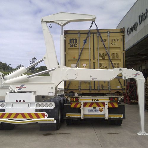 Container trailer - HC4020-DC-DS - SWINGLIFT - for shipyards / for terminals / side-lift