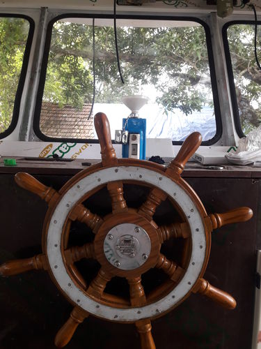 Wooden power boat steering wheel - Steering Wheel - 30" - Mac-N-Hom Marine Equipments P Ltd - traditional