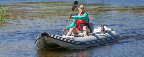 Inflatable catamaran - 437ps Paddleski™ - SeaEagle.com - outboard / foldable / open