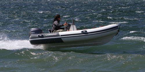 Outboard inflatable boat - EUFORIA 400 - Lomac - rigid / open / side console