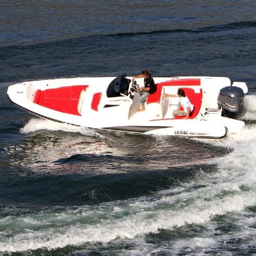 Outboard inflatable boat - ADRENALINA 7.5 - Lomac - rigid / center console / open