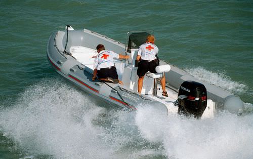 Outboard inflatable boat - CLUB 660  - Lomac - rigid / center console / open