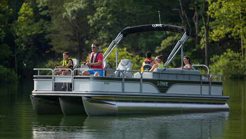 Outboard pontoon boat - SF234 - Lowe - tri-tube / open / sport-fishing