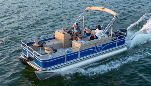 Outboard pontoon boat - SF214 - Lowe - open / side console / sport-fishing