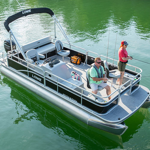 Outboard pontoon boat - Ultra 202 - Lowe - open / side console / cruising