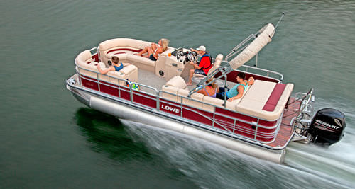 Outboard pontoon boat - SS230 SUPER SPORT - Lowe - wakeboard