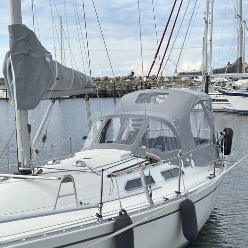 Sailboat sprayhood - Albin Nova - KAPELL ANNAT - boat / cockpit / gray