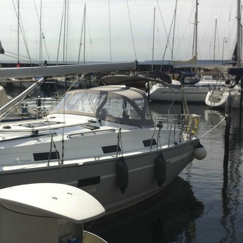 Sailboat sprayhood - Bavaria 36 - KAPELL ANNAT - cockpit / stainless steel frame / gray