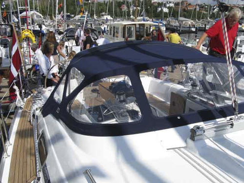 Sailboat sprayhood - Bavaria 43 - KAPELL ANNAT - cockpit / stainless steel frame / black
