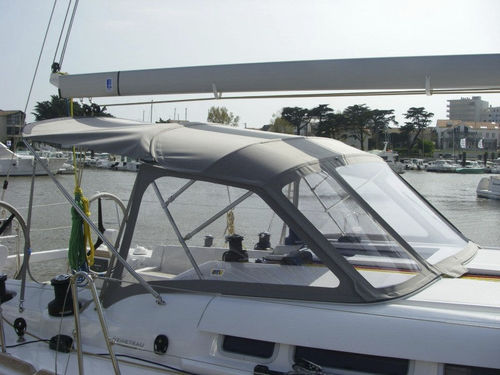 Sailboat sprayhood - First 45 - KAPELL ANNAT - cockpit / stainless steel frame / gray