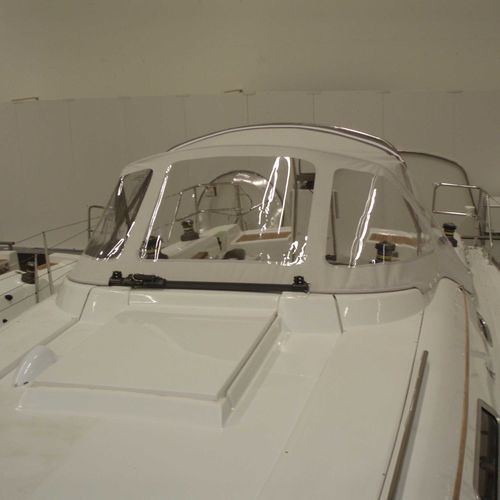 Sailboat sprayhood - 370 - KAPELL ANNAT - cockpit / stainless steel frame / white