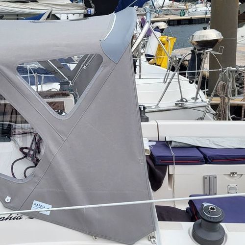 Sailboat sprayhood - Delphia 29.2 - KAPELL ANNAT - cockpit / stainless steel frame / gray
