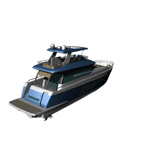 Cruising motor yacht - Majestic 15 - KND Naval Design - flybridge / POD drive / aluminum