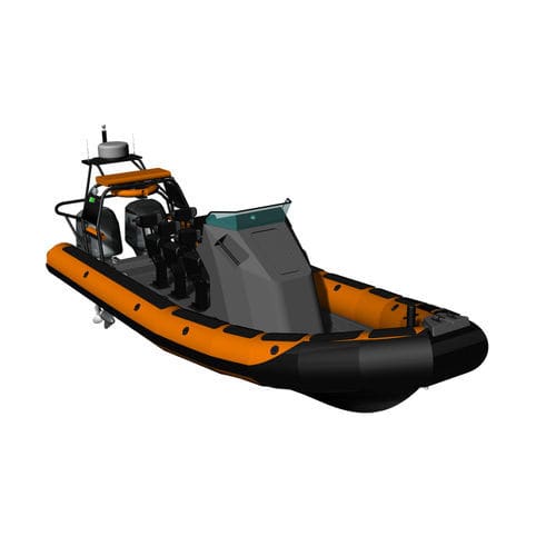 Patrol boat - Navigator 750 - KND Naval Design - outboard / GRP / RIB