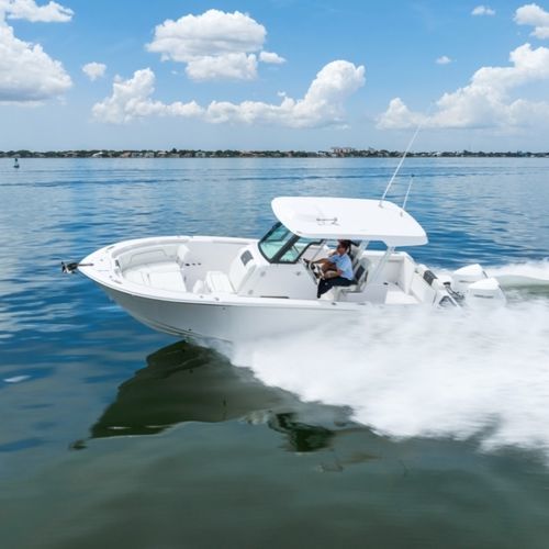 Outboard center console boat - 28CC - Bertram - twin-engine / 12-person max. / sundeck
