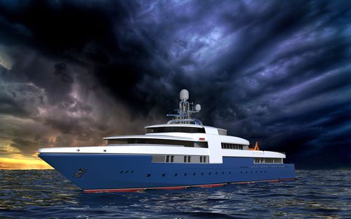 Cruising mega-yacht - 82m - Brythonic Yachts - steel / aluminum / with swimming pool