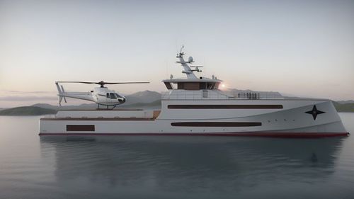 Cruising super-yacht - 35.00 - Brythonic Yachts - wheelhouse / steel / with helideck