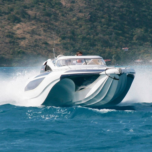 Outboard express cruiser - BLADERUNNER 35 - ICE MARINE - twin-engine / open / dual-console