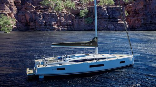 Cruising sailboat - Sun Odyssey 455 - Jeanneau - Sailboats - with bowsprit / twin steering wheels