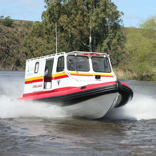 Ambulance boat - 760 - Falcon Inflatables - outboard / rigid hull inflatable boat