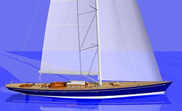 Cruising sailing super-yacht - FRERS 150' - Derecktor - with open transom / sloop