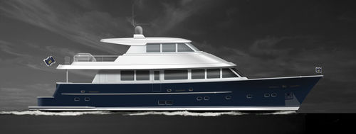 Cruising motor yacht - W 85 LR - Warwick Yacht Design - with enclosed flybridge / displacement hull