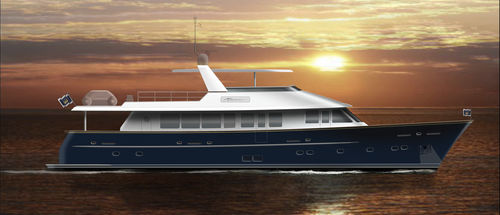 Cruising motor yacht - W 88 - Warwick Yacht Design - flybridge / displacement hull