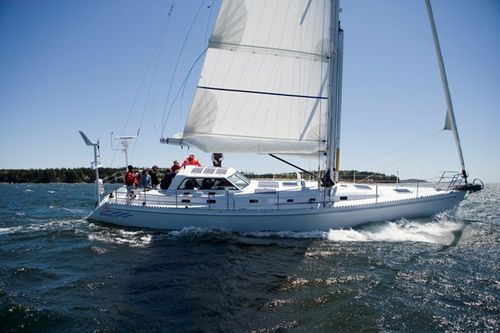 Cruising sailing yacht - PYXIS - Lyman Morse - 2-cabin / with open transom / with enclosed cockpit