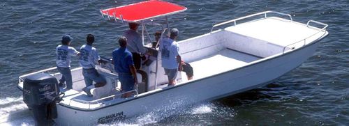 Outboard bay boat - 2790 DLX EW - Carolina Skiff - center console / sport-fishing / 22-person max.