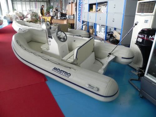 Outboard inflatable boat - PLEASURE 400 - Mostro - rigid / center console / for fishing